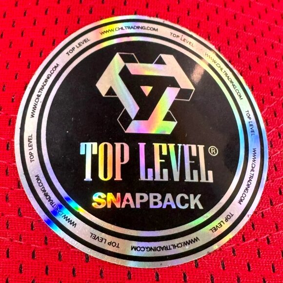 Top Level FLEX Snapback Hat Black & Red 100% Cotton One Size Fits All - Picture 6 of 10